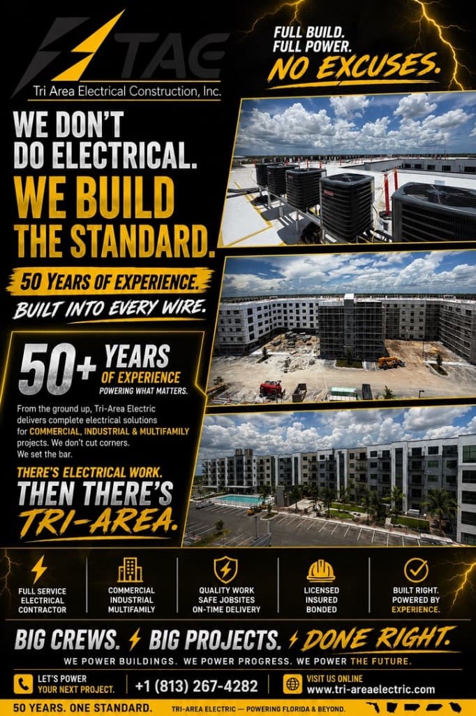 Full Build. Full Power. No Excuses. — 50 years of commercial, industrial and multifamily electrical construction