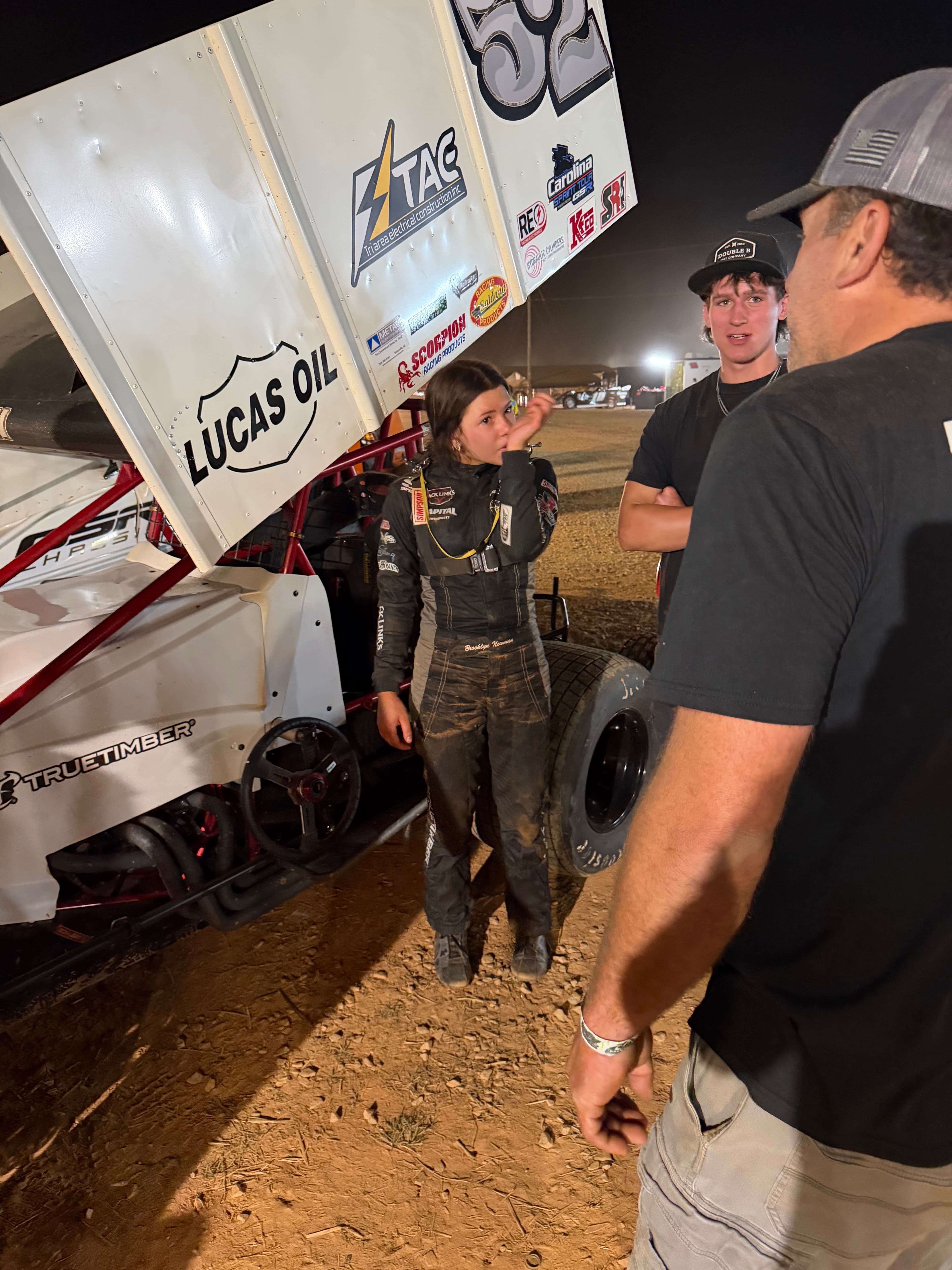 Team with Tri-Area Electric sponsored #52 sprint car